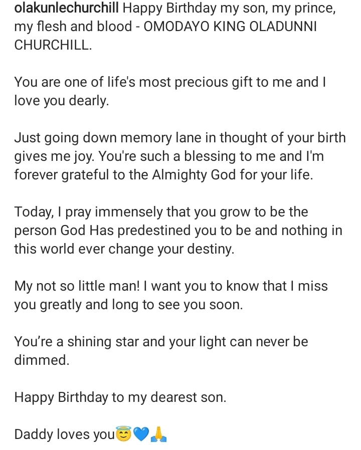 Churchill Olakunle celebrates King Andre's seventh birthday