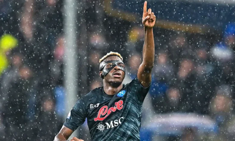 Victor Osimhen apologizes to lady who was hit by ball he played during warm-up