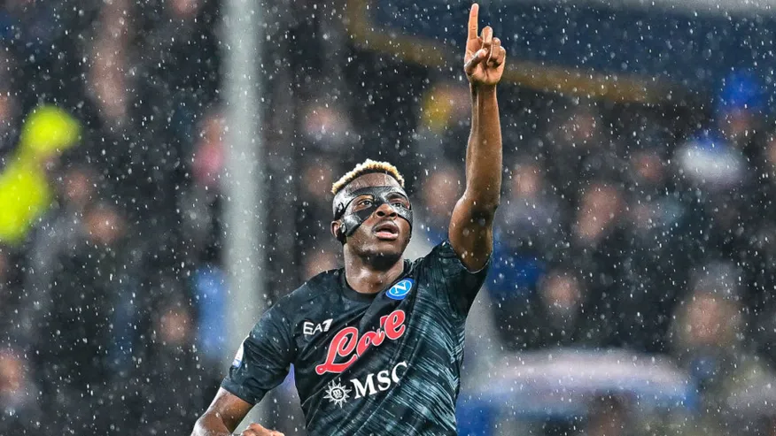 Victor Osimhen apologizes to lady who was hit by ball he played during warm-up