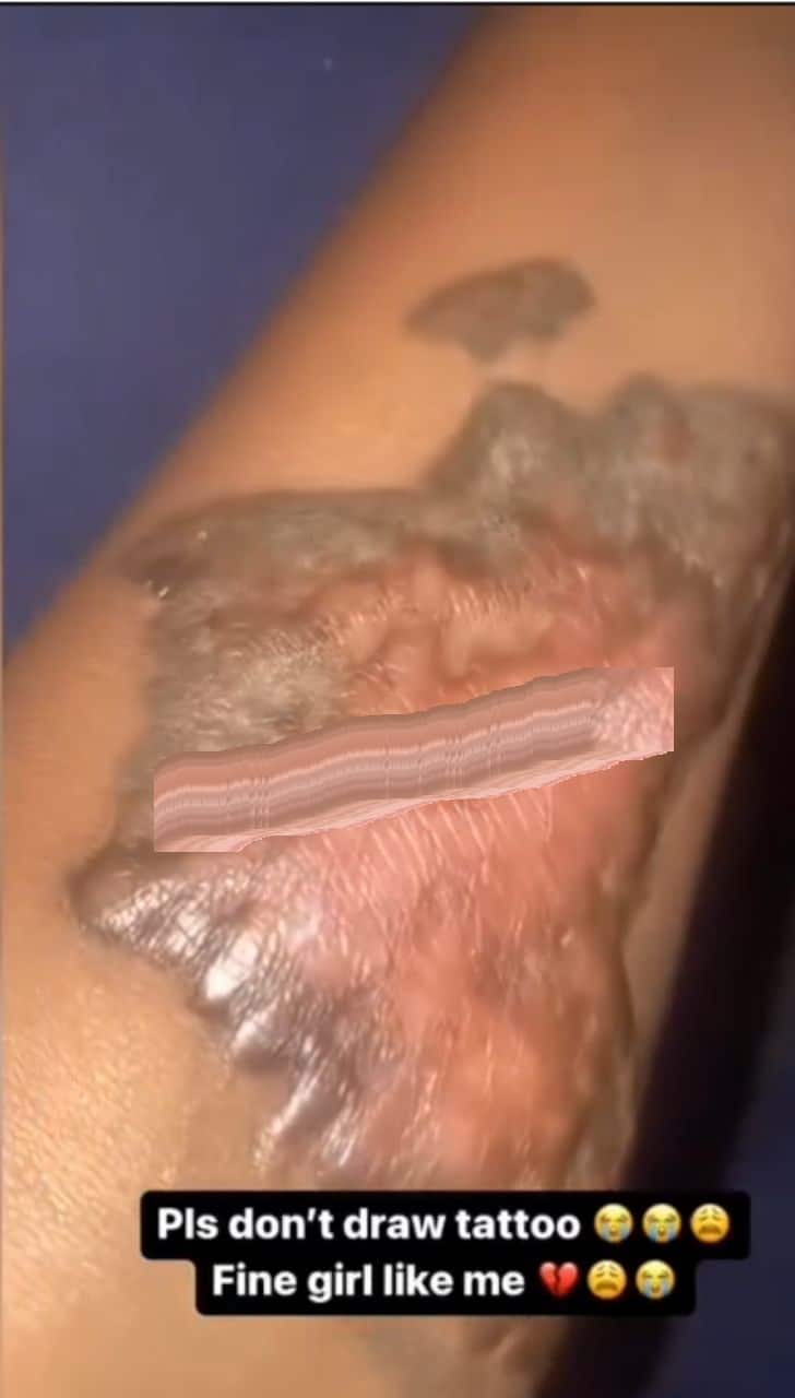 "Please don't draw tattoo" — Lady pleads as she shares painful experience (Video)