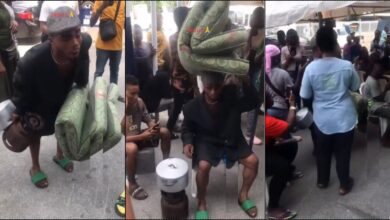Man relocates belongings to bank amidst new Naira notes scarcity (Video)