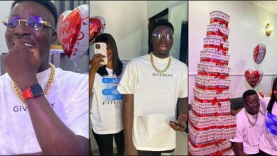 Lady gifts boyfriend $650 money cake, 50 liters fuel, and others for Valentine (Video)