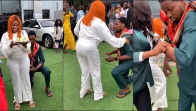 "I told you I don't want this" — Lady embarrasses boyfriend who proposed to her in church (Video)