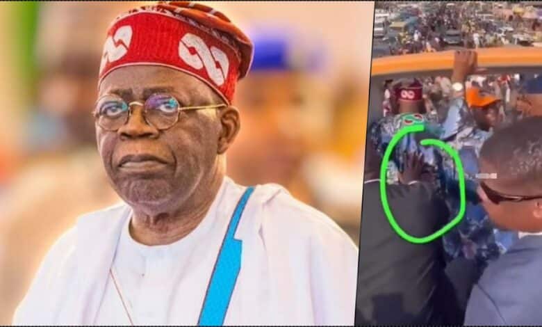 "Push and start president" — Reactions trail video of Tinubu requiring support to stand