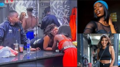 #BBTitans: Miracle shocked as female housemates, Nana and Nelisa kiss intimately (Video)