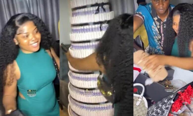 "Where una dey see this love sef" - Reaction as man goes all out for lover on her birthday (Video)