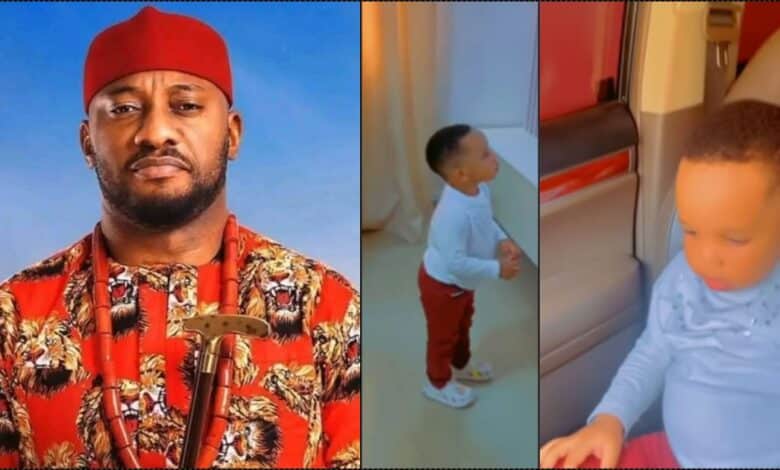 "Growing so fast" — Yul Edochie gushes over his son with Judy Austin (Video)