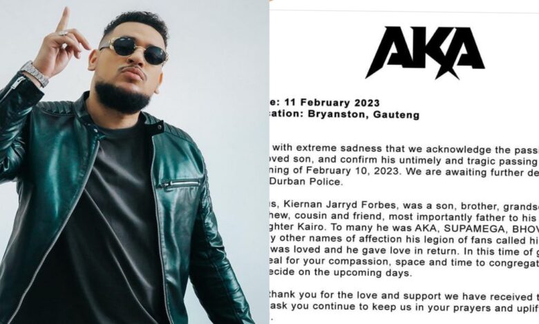 AKA family statement confirm death