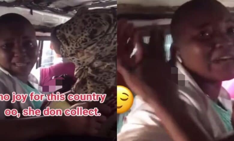 Lady tears beaten up bus Tinubu