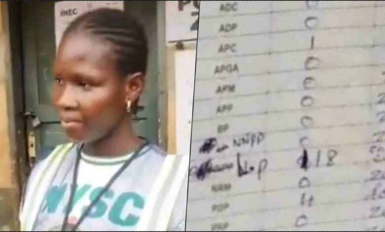 2023 Elections: Corper caught switching LP votes for NNPP (Video)