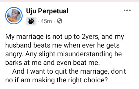"He barks and beats me" — Woman seeks advice on less than 2-year-old marriage