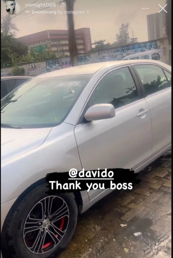 Davido gifts one of his crew members a new car