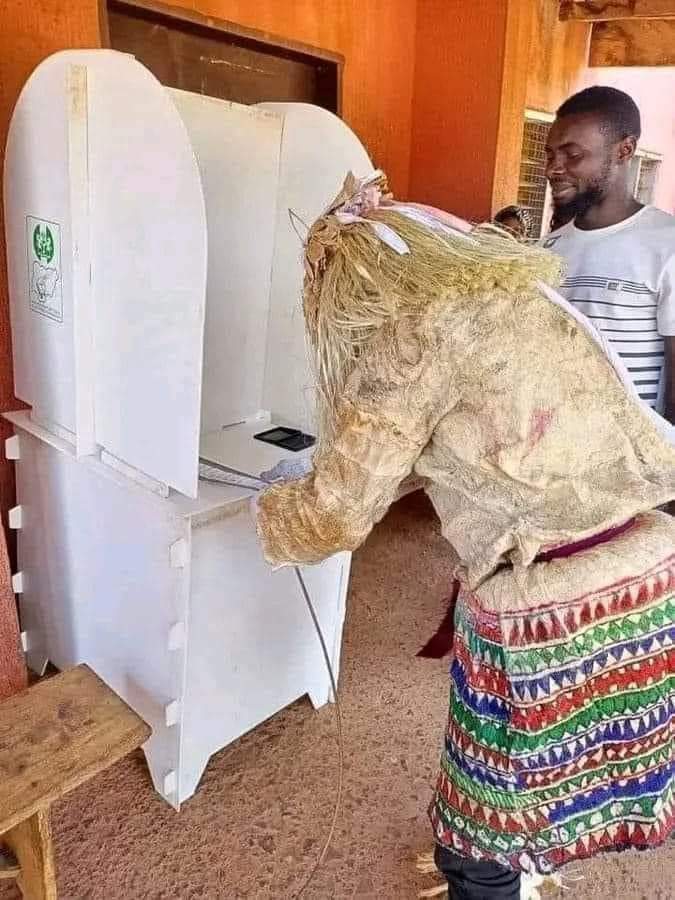 Masquerade voting Nigeria election Lagos 