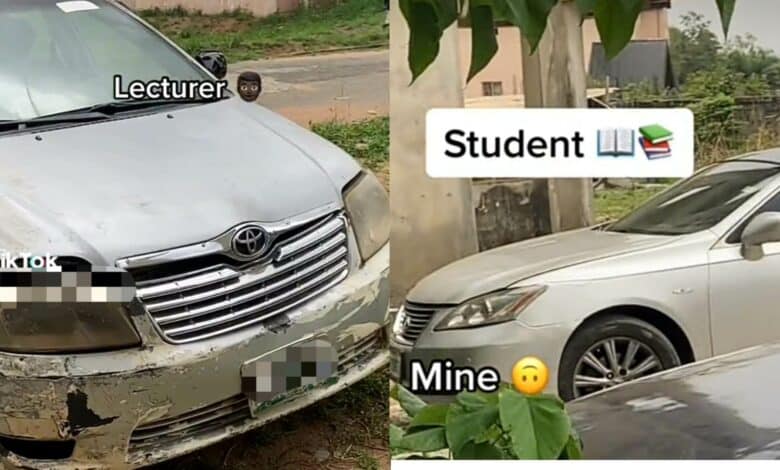Student Lexus mocks lecturers car