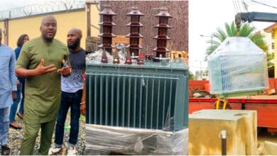 Desmond Elliot gives out brand new transformers to his constituents ahead of elections