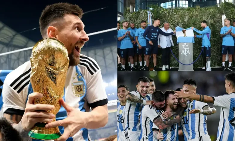 Lionel Messi reacts to Argentina training camp being renamed after him