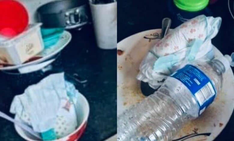 Man seeks help over wife's habit of leaving diapers in plates