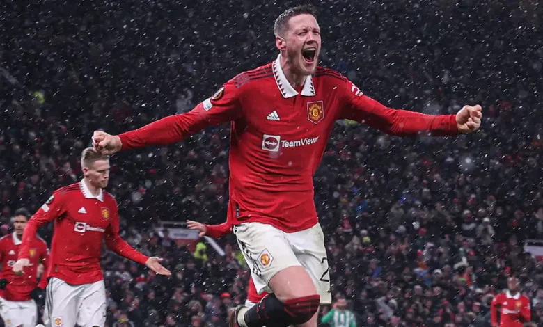 Wout Werghost scores his first goal at Old Trafford