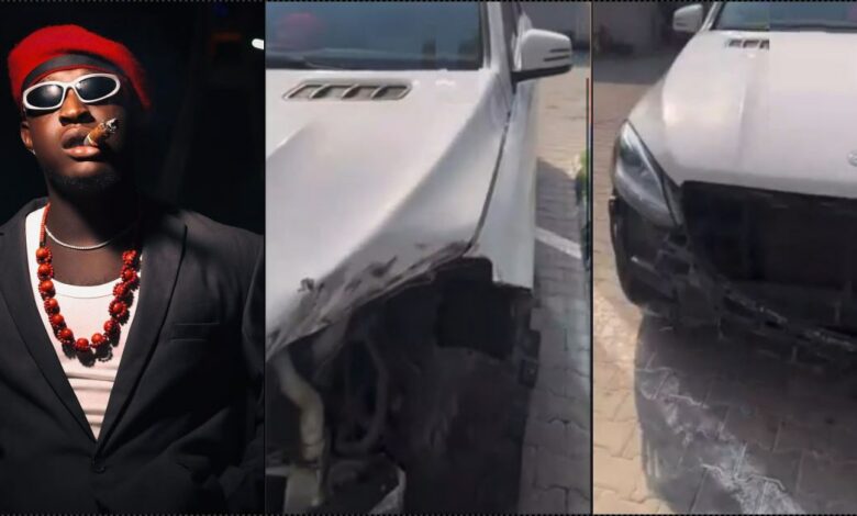 "Dem wan kill me" — Carter Efe survives accident, crashes SUV five days after purchase
