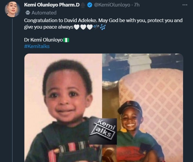 Kemi Olunloyo buries the hatchet, showers prayers on Davido