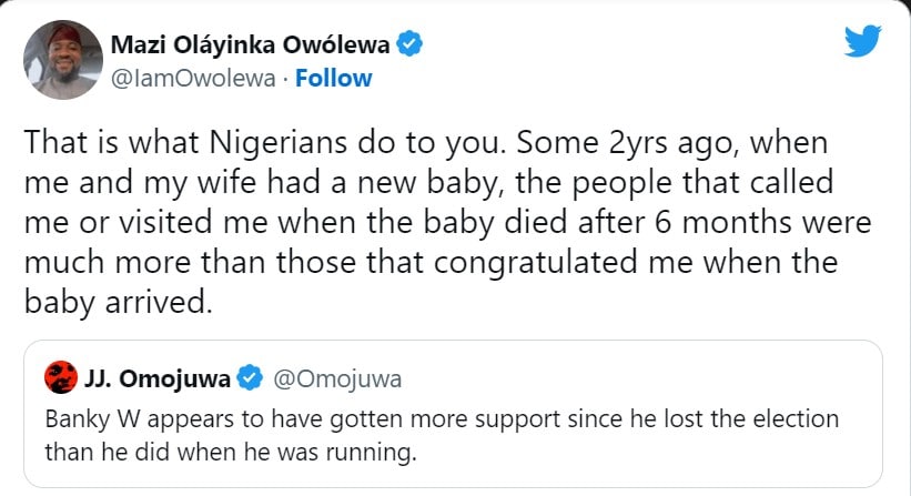 "More people visited when my child died but not when my baby arrived" — Man slams Nigerian culture
