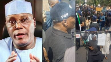 Atiku leads protest to INEC's headquarter in Abuja