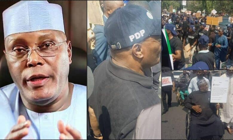 Atiku leads protest to INEC's headquarter in Abuja