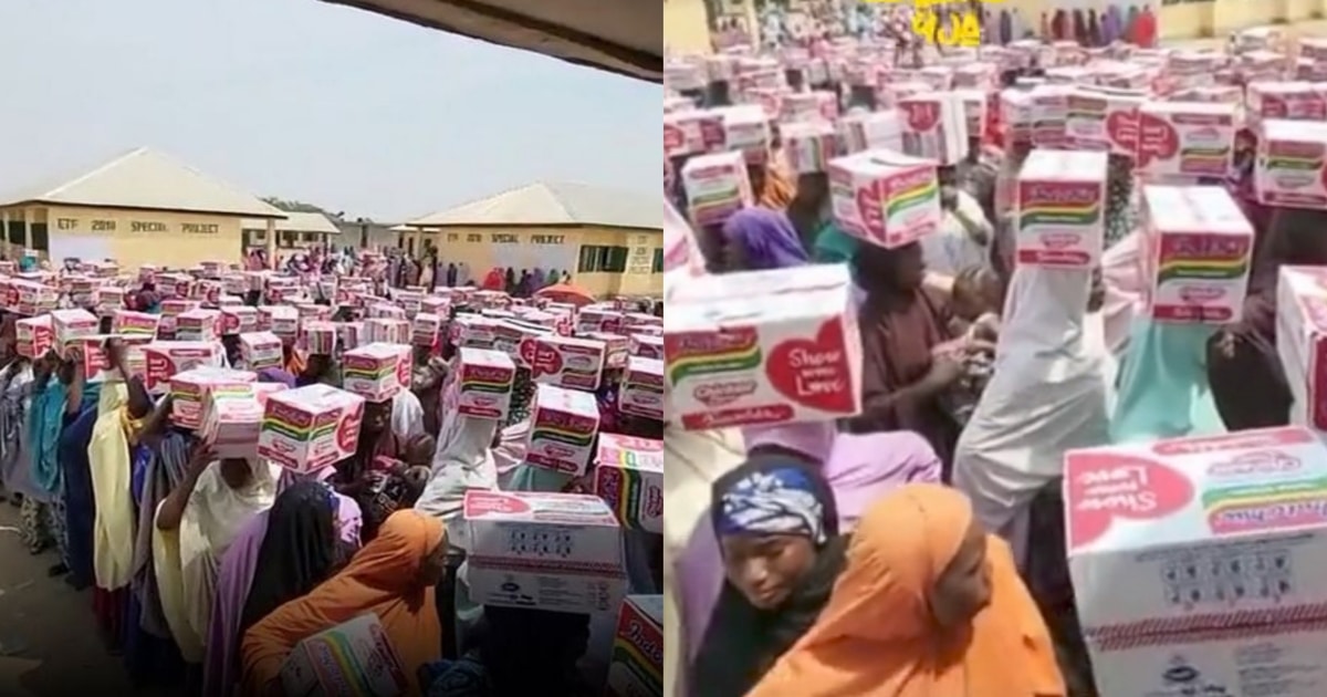 2023 Elections: Residents receive one carton of noodles each from politicians in Kaduna (Video)