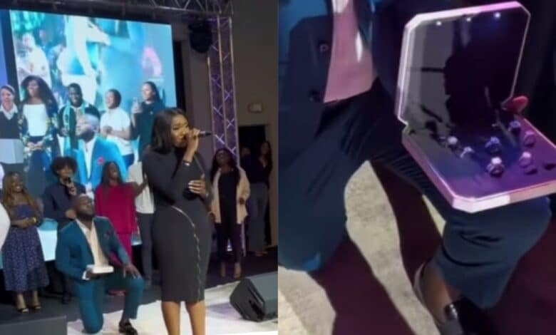 Marriage proposal 7 diamond rings