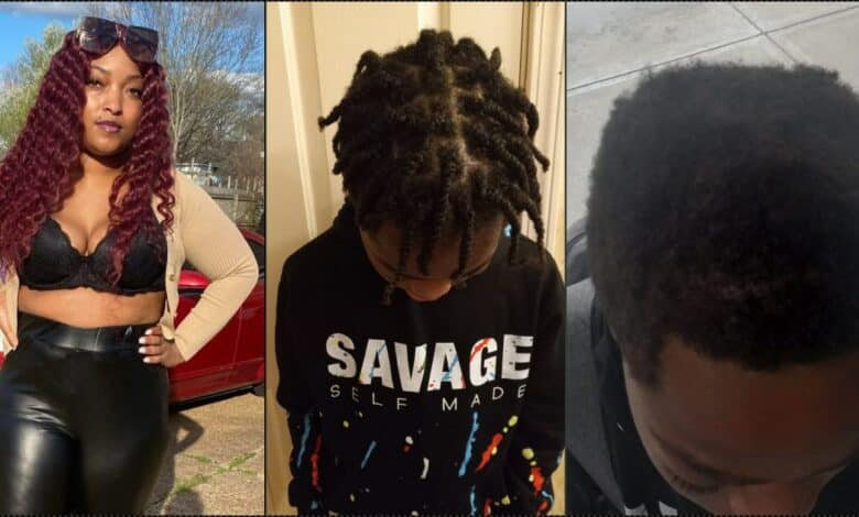 Lady calls out baby daddy for cutting son's dreads