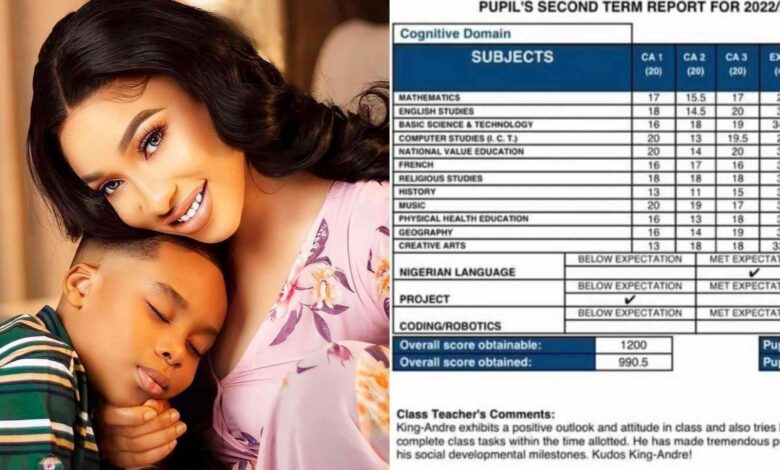 Tonto Dikeh rewards son iPhone 14 passing exams