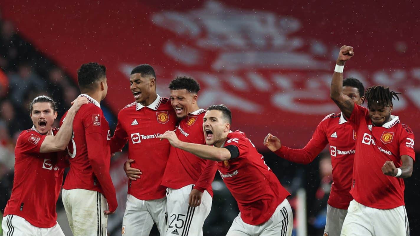 Fan spotted getting haircut inside Wembley during Manchester United vs. Brighton match