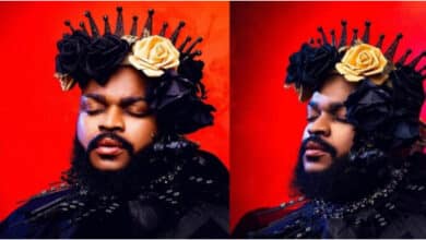 Flower boy - Massive reactions as Whitemoney shares photos with flowers around his head