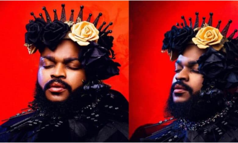 Flower boy - Massive reactions as Whitemoney shares photos with flowers around his head