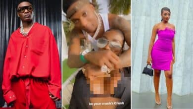 "Popcy go reach everybody" - Netizens react as Cameroonian lady flaunts video with Wizkid, says she is his crush
