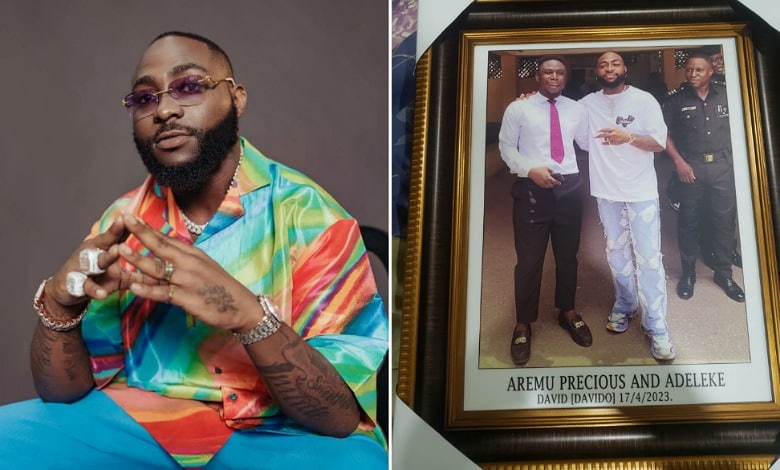 "My great grandchildren will see this" - Man frames photo after meeting Davido for the first time