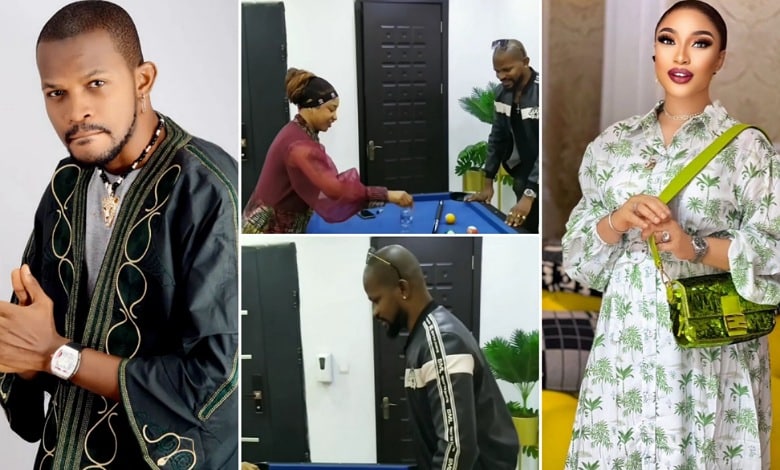 Uche Maduagwu in tears as Tonto Dikeh gifts him 500k, compares her to Davido (Video)