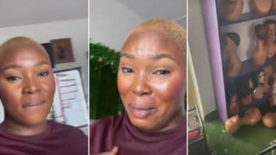 Hair vendor fights back tears after her store got cleared by robbers (video)