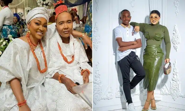 Mercy Aigbe’s mother's striking resemblance to her grand son