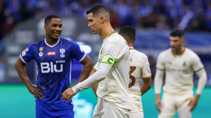 Ighalo imitates Messi's celebration as Cristiano Ronaldo looks on
