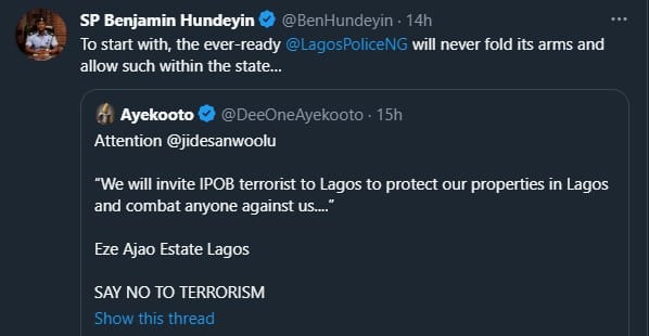 Police reacts following threats on inviting IPOB to Lagos (Video)