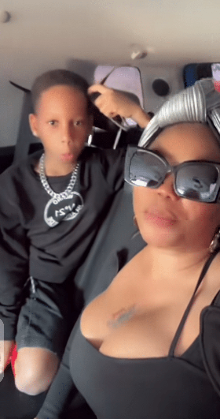 Toyin Lawani and son