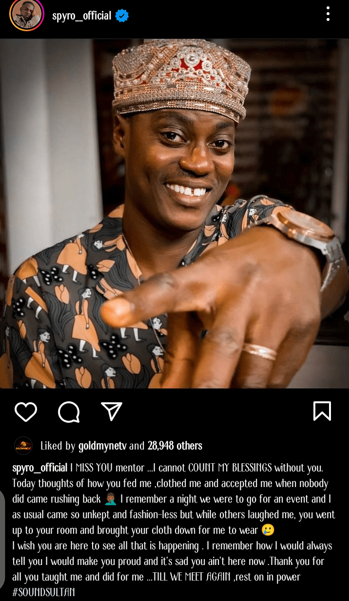 Spyro remembers late mentor, Sound Sultan in a heartfelt open letter