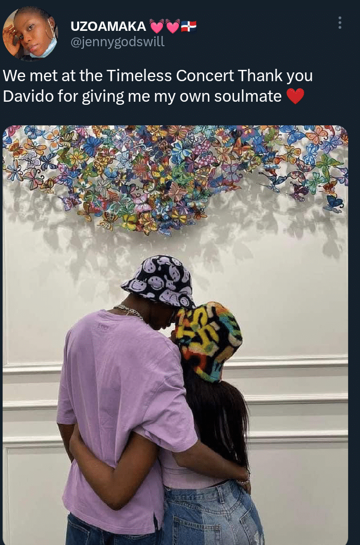 Lady thanks Davido after meeting the love of her life at Timeless concert