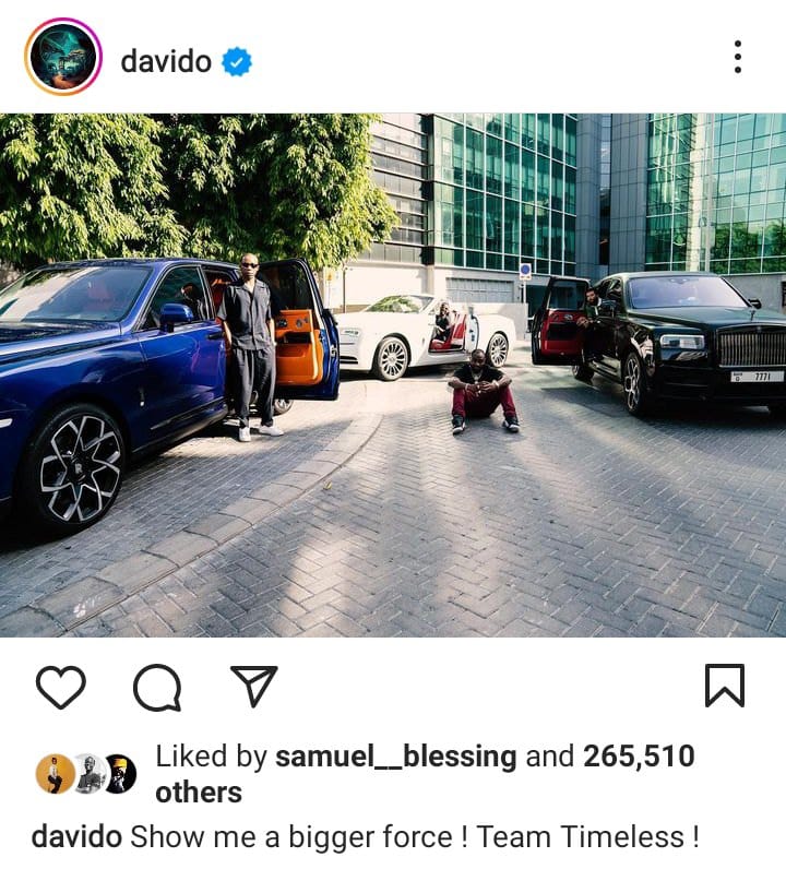 Davido Dares Naysayers As He Shows Off Fleet Of Cars  