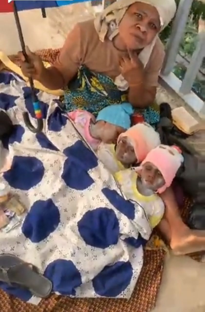 Triplet mother arrested over refusal to quit begging after receiving over a million naira aid (Video)