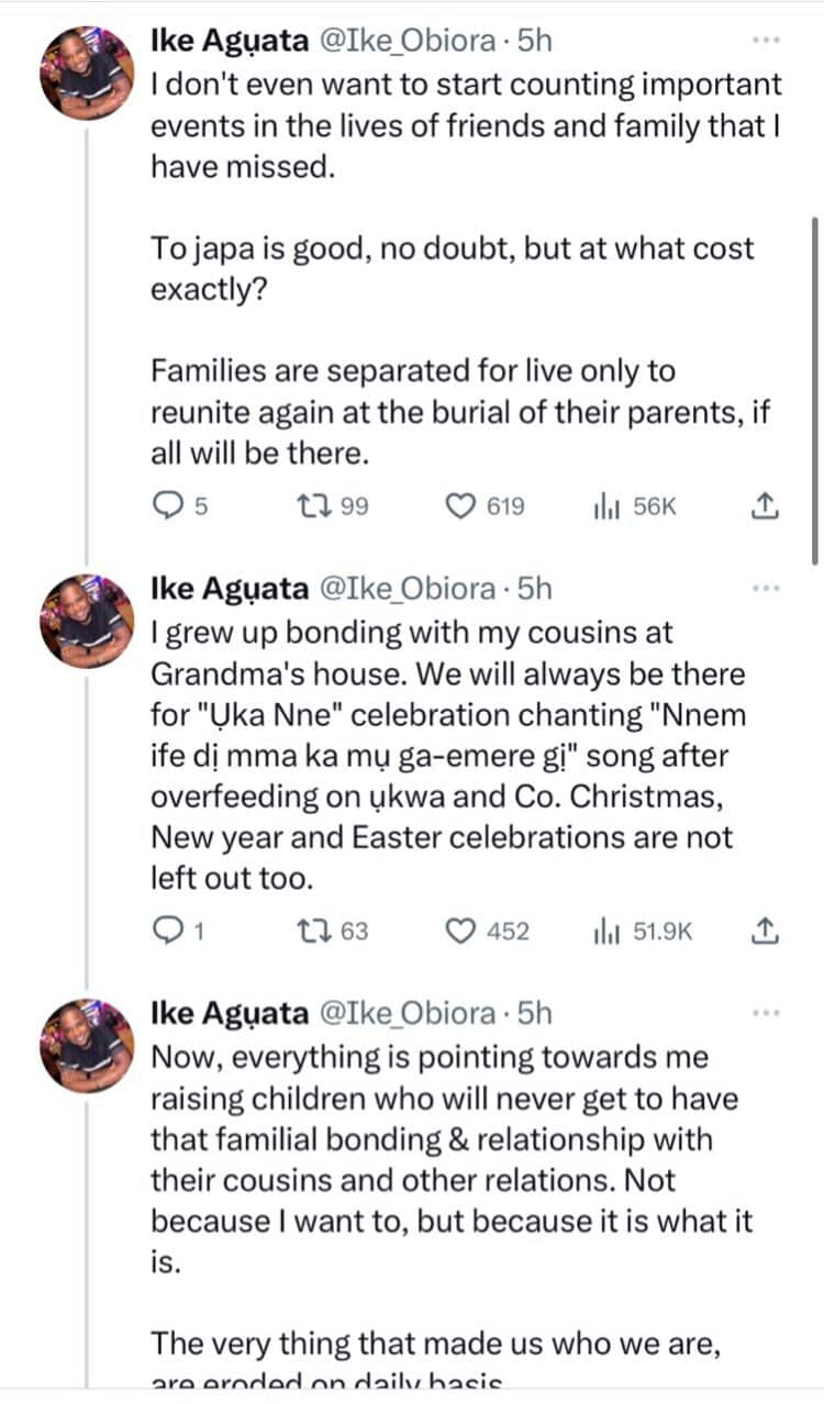 “To Japa is good but at what cost?” – US-based Nigerian man laments