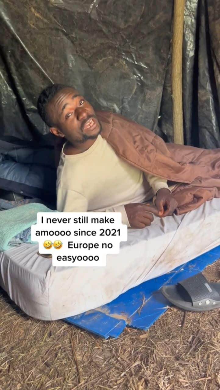 "When I make am, dem go say I forget them" — Europe-based Nigerian man living in tent shares struggle (Video)