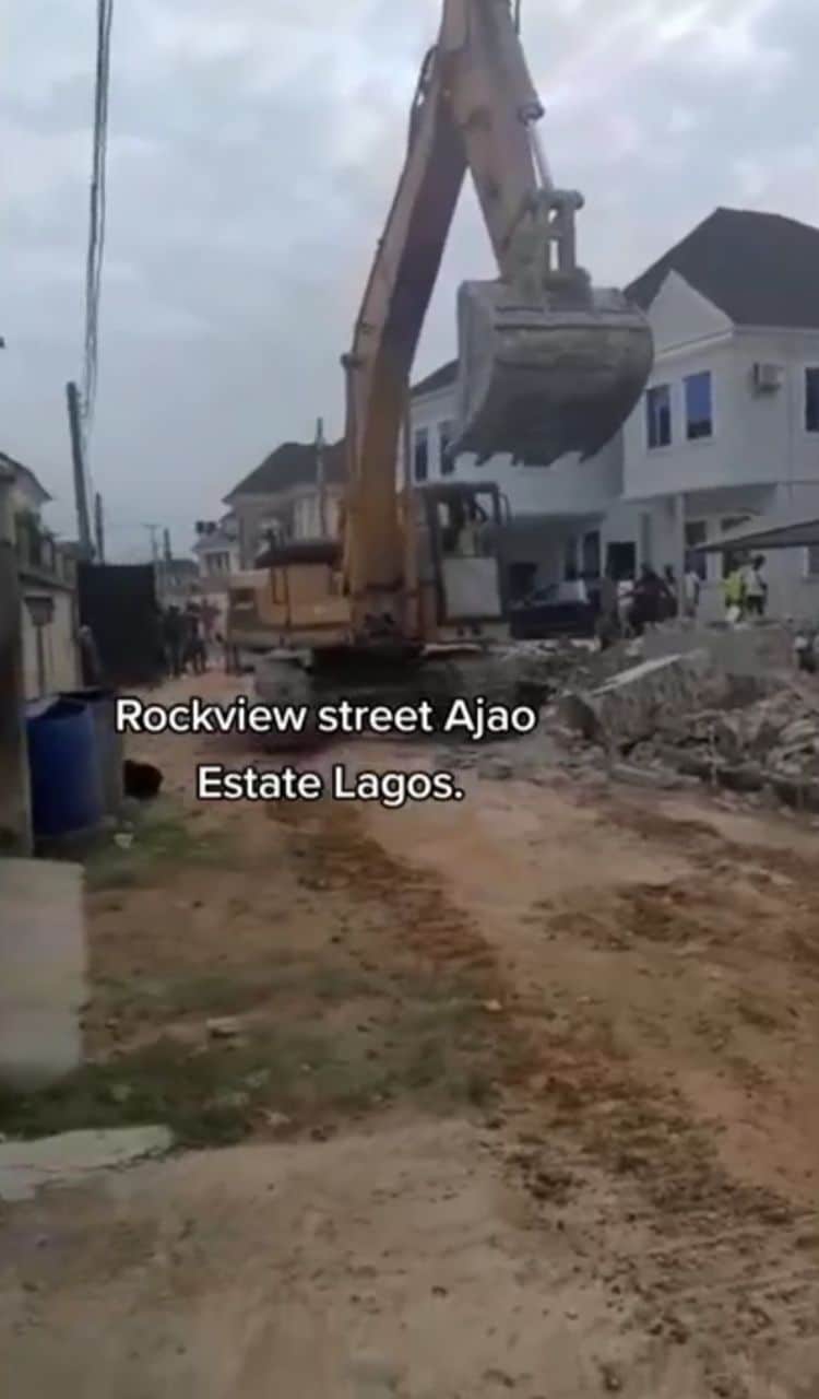"I was in the hospital when I was called" — Woman in tears as Lagos State govt demolishes her house (Video)