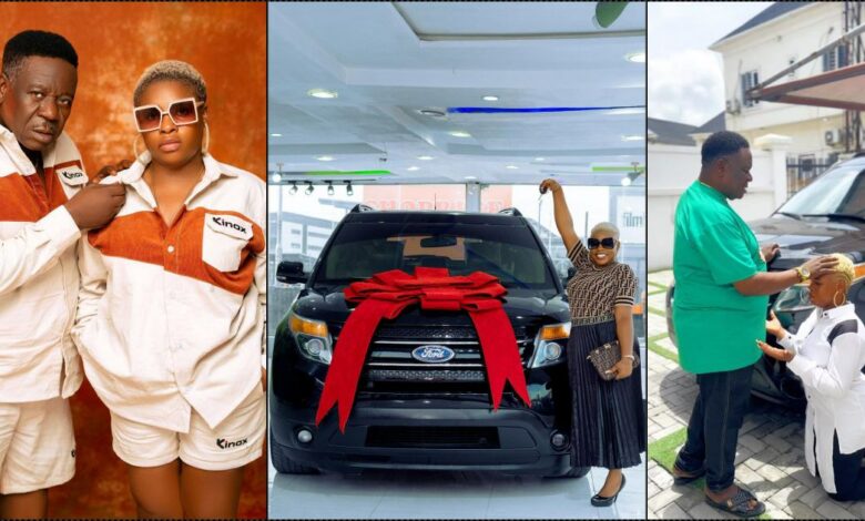 Mr Ibu showers daughter with prayers as she acquires new car (Video)